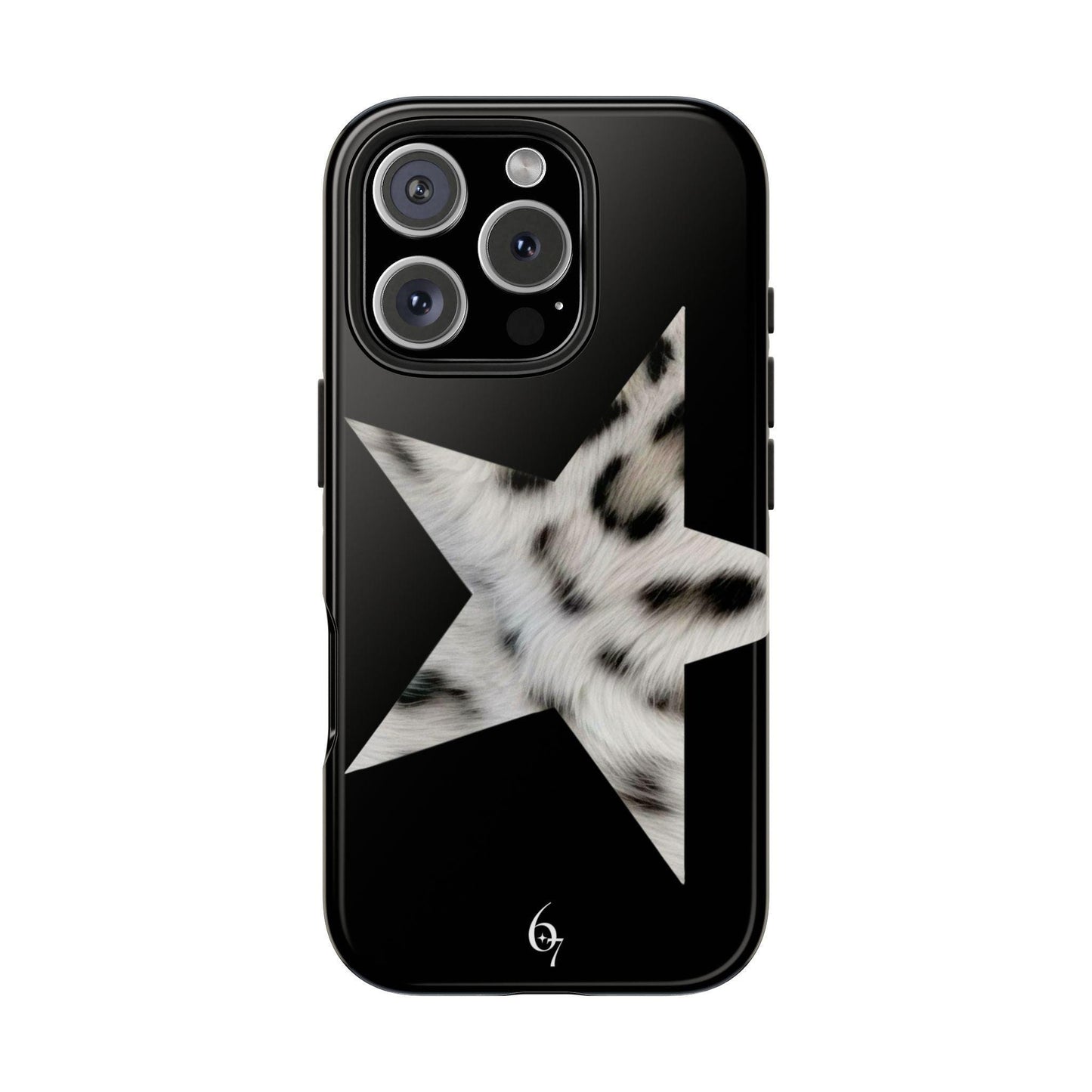 DARK MODE: Snow Leopard Star Girl Luxury Aesthetic Phone Case