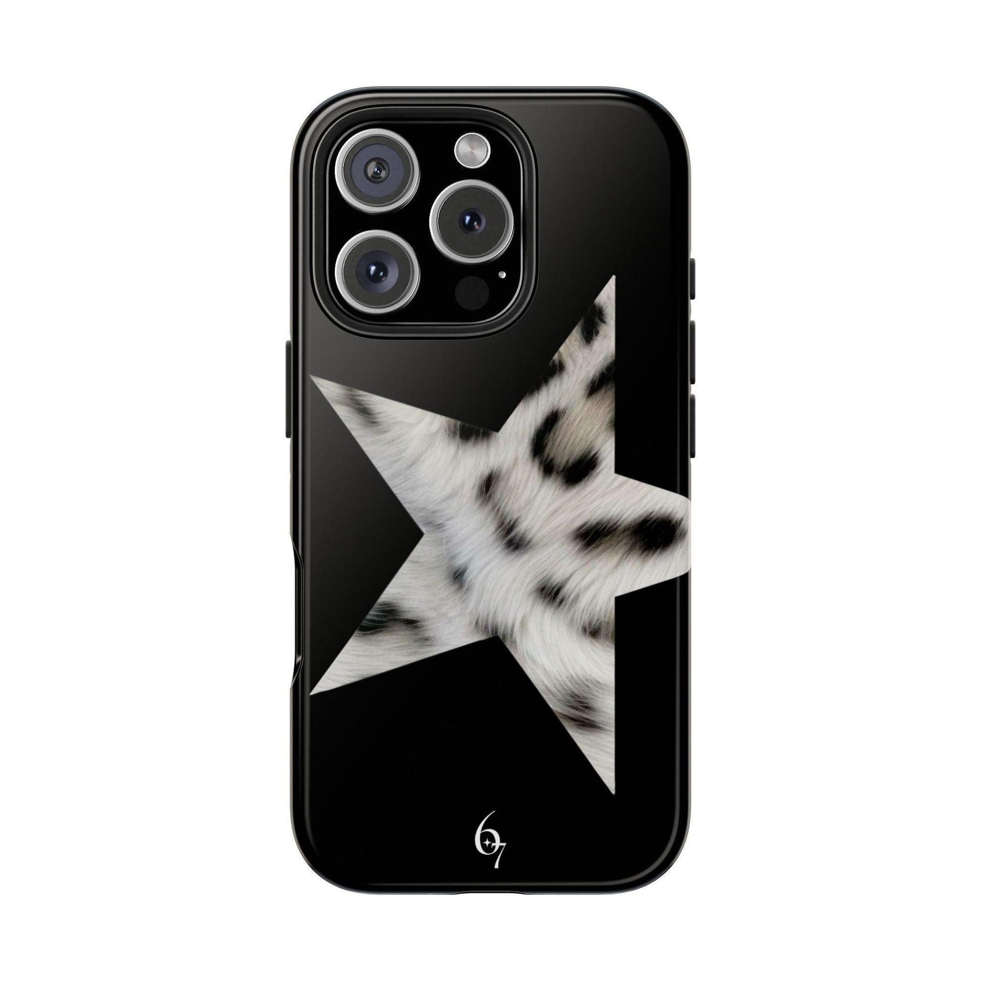 DARK MODE: Snow Leopard Star Girl Luxury Aesthetic Phone Case