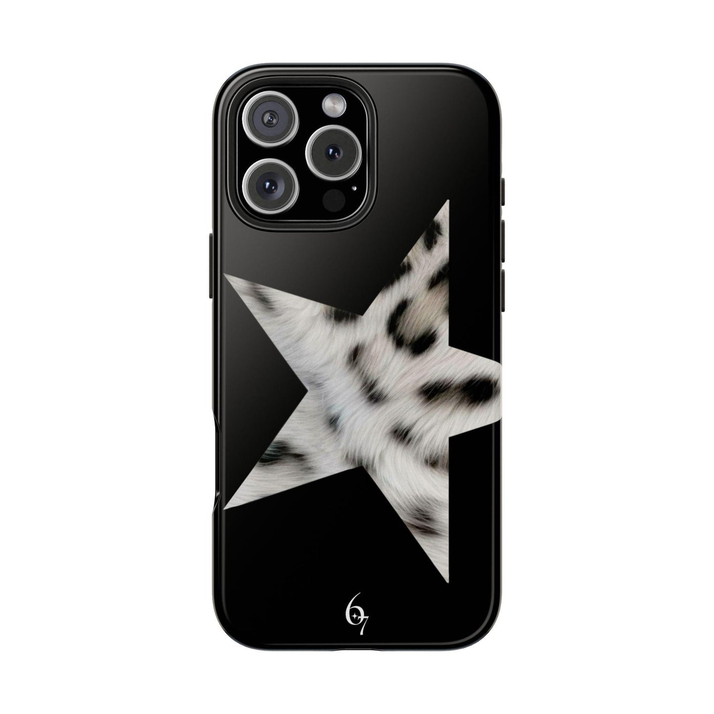 DARK MODE: Snow Leopard Star Girl Luxury Aesthetic Phone Case