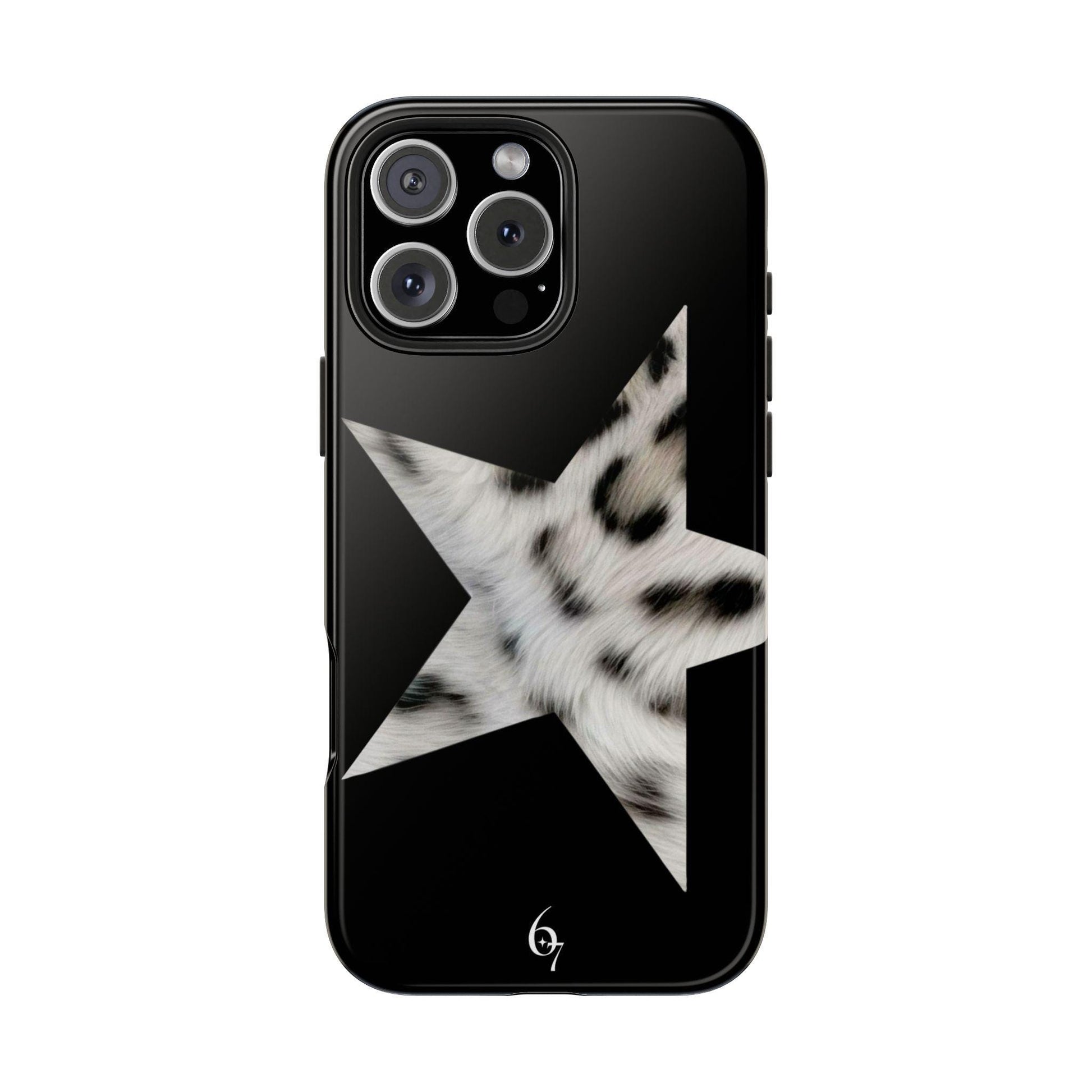 DARK MODE: Snow Leopard Star Girl Luxury Aesthetic Phone Case