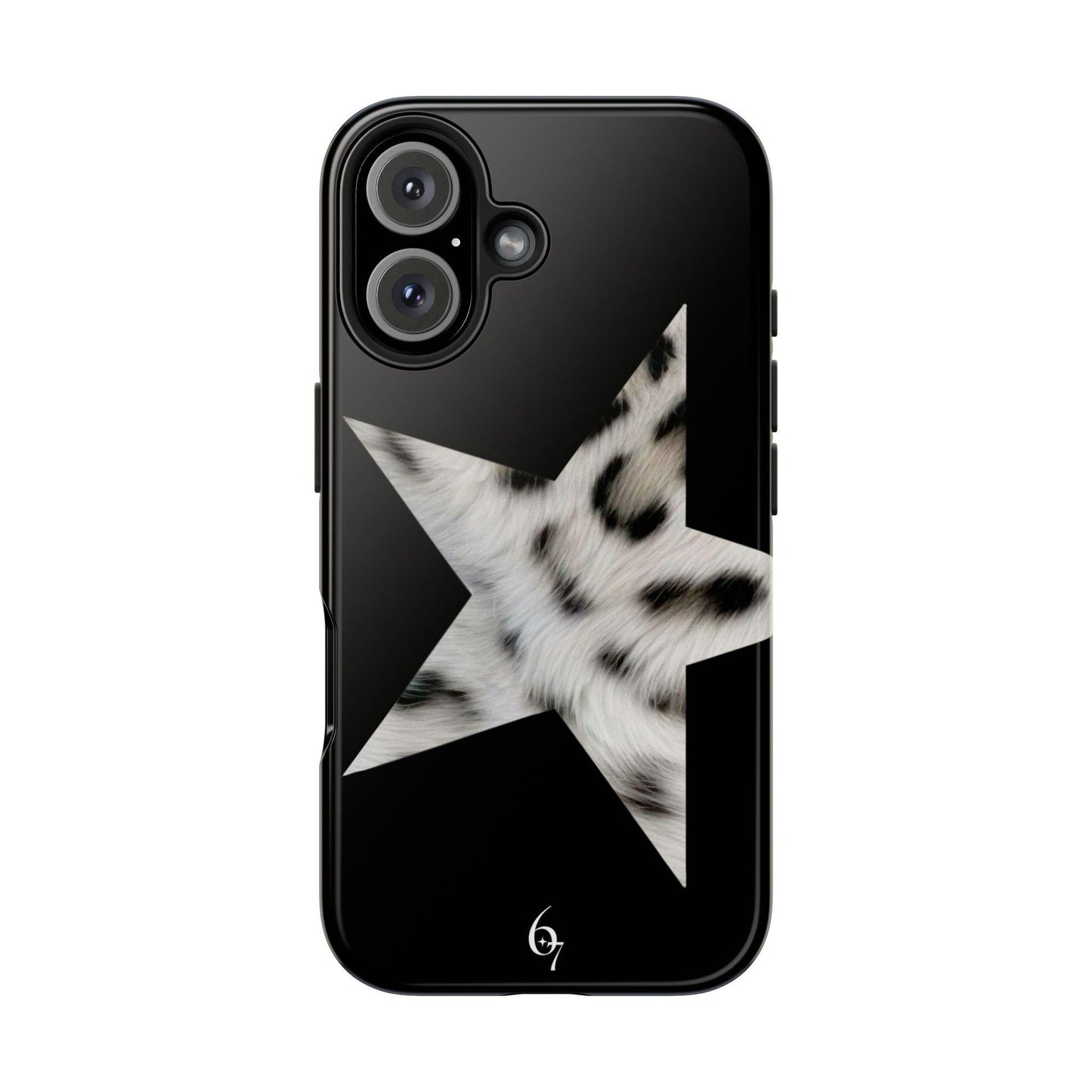 DARK MODE: Snow Leopard Star Girl Luxury Aesthetic Phone Case