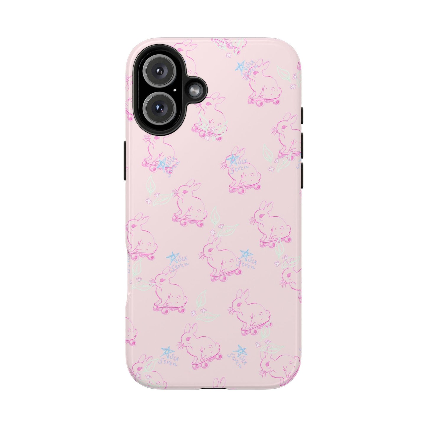 Rolling Rabbit Whimsical Girly Valentine Phone Case