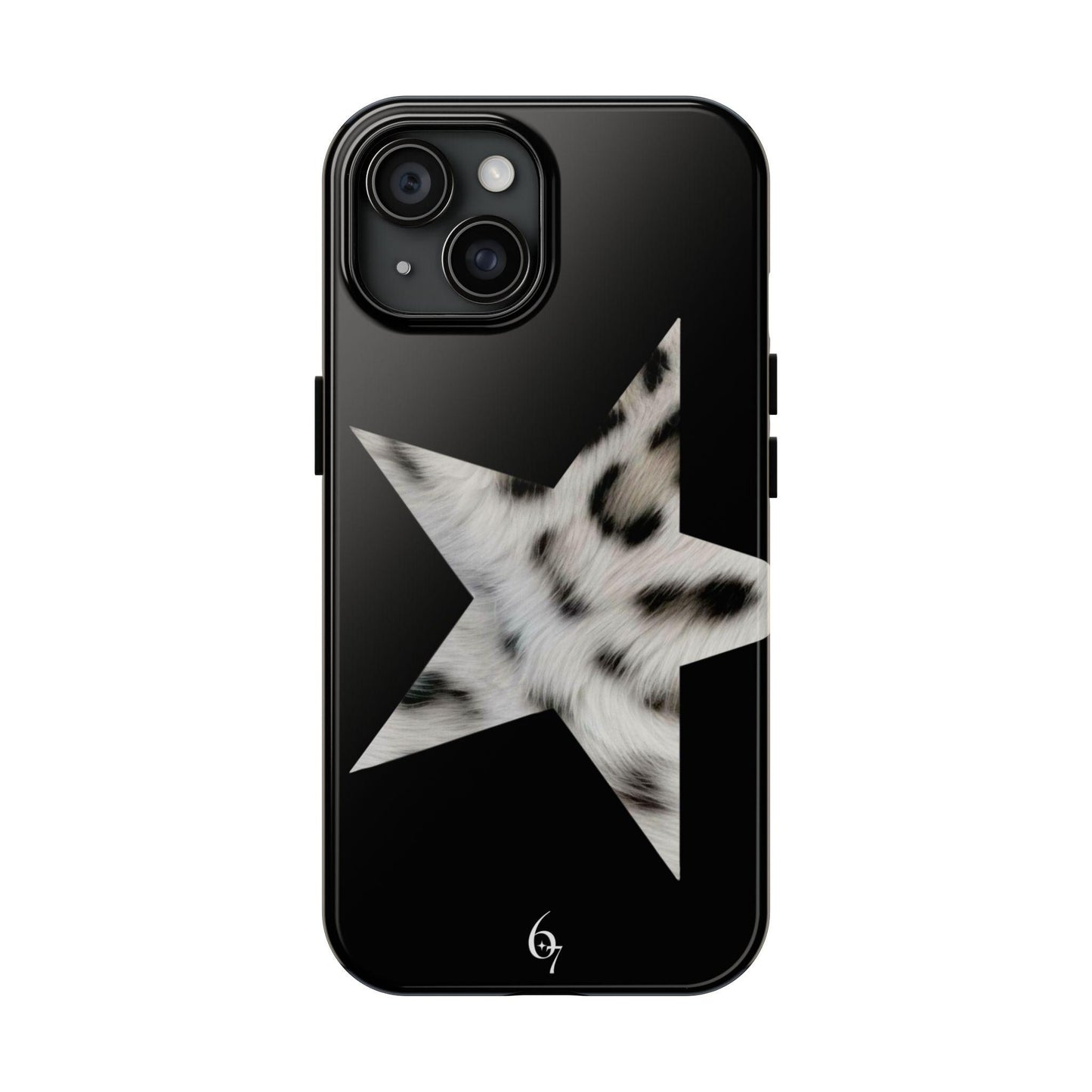 DARK MODE: Snow Leopard Star Girl Luxury Aesthetic Phone Case
