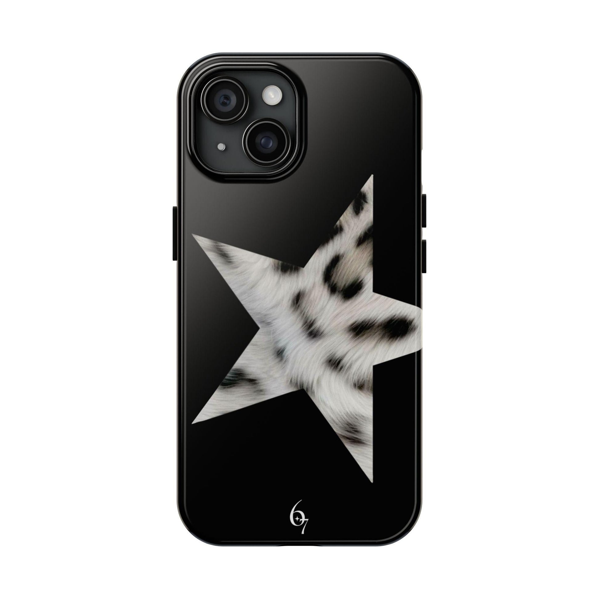 DARK MODE: Snow Leopard Star Girl Luxury Aesthetic Phone Case