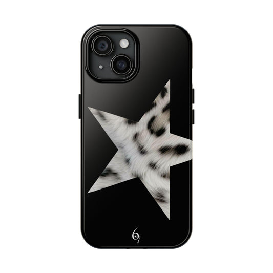 DARK MODE: Snow Leopard Star Girl Luxury Aesthetic Phone Case