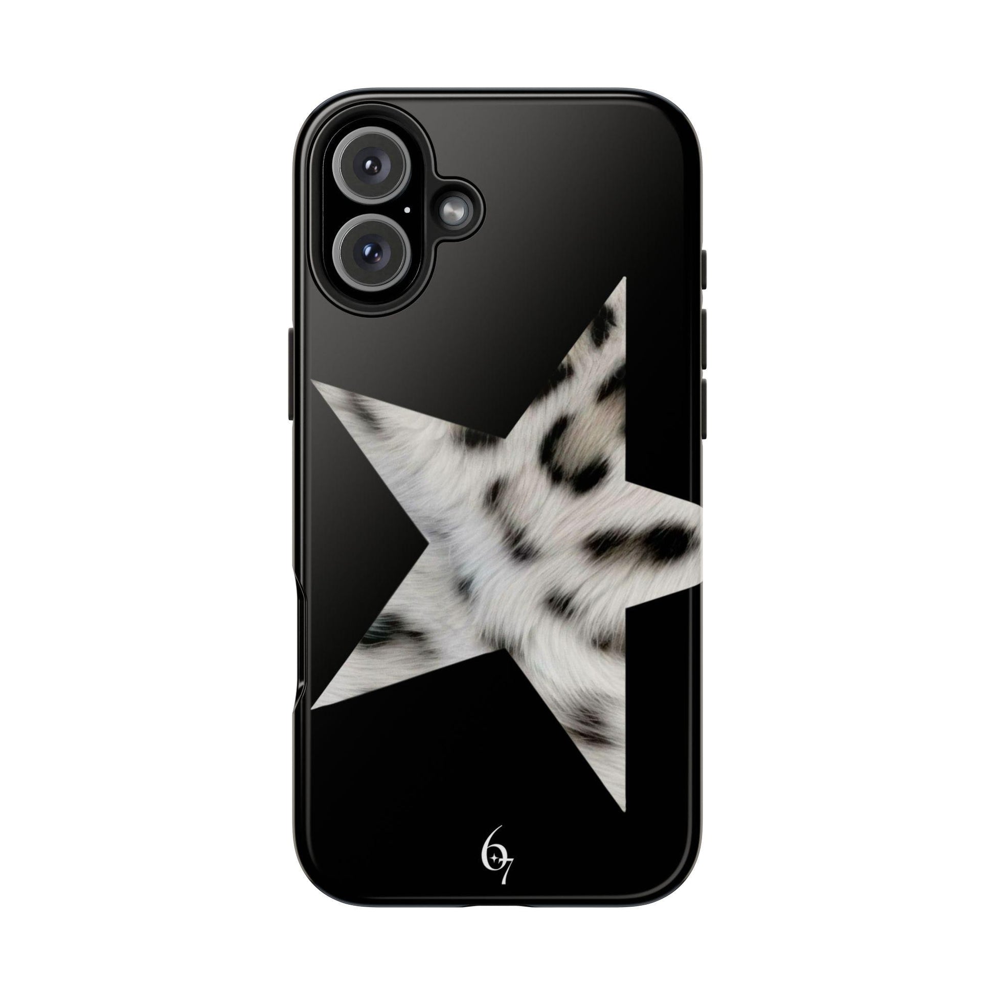 DARK MODE: Snow Leopard Star Girl Luxury Aesthetic Phone Case