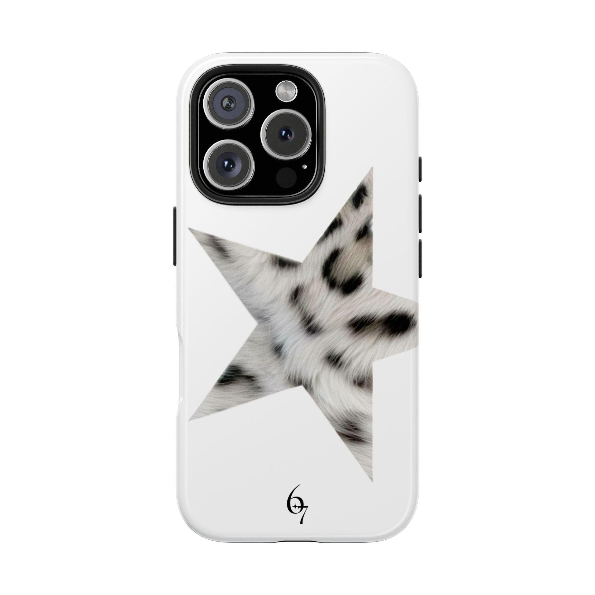 LIGHT MODE: Snow Leopard Star Girl Luxury Aesthetic Phone Case