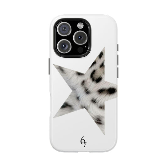 LIGHT MODE: Snow Leopard Star Girl Luxury Aesthetic Phone Case